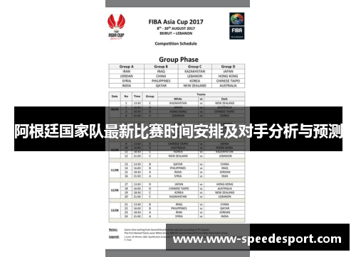 阿根廷国家队最新比赛时间安排及对手分析与预测